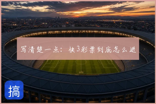 写清楚一点：快3彩票到底怎么进